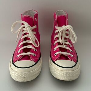 Converse High Top Sneakers Hot Pink Womens Size 8